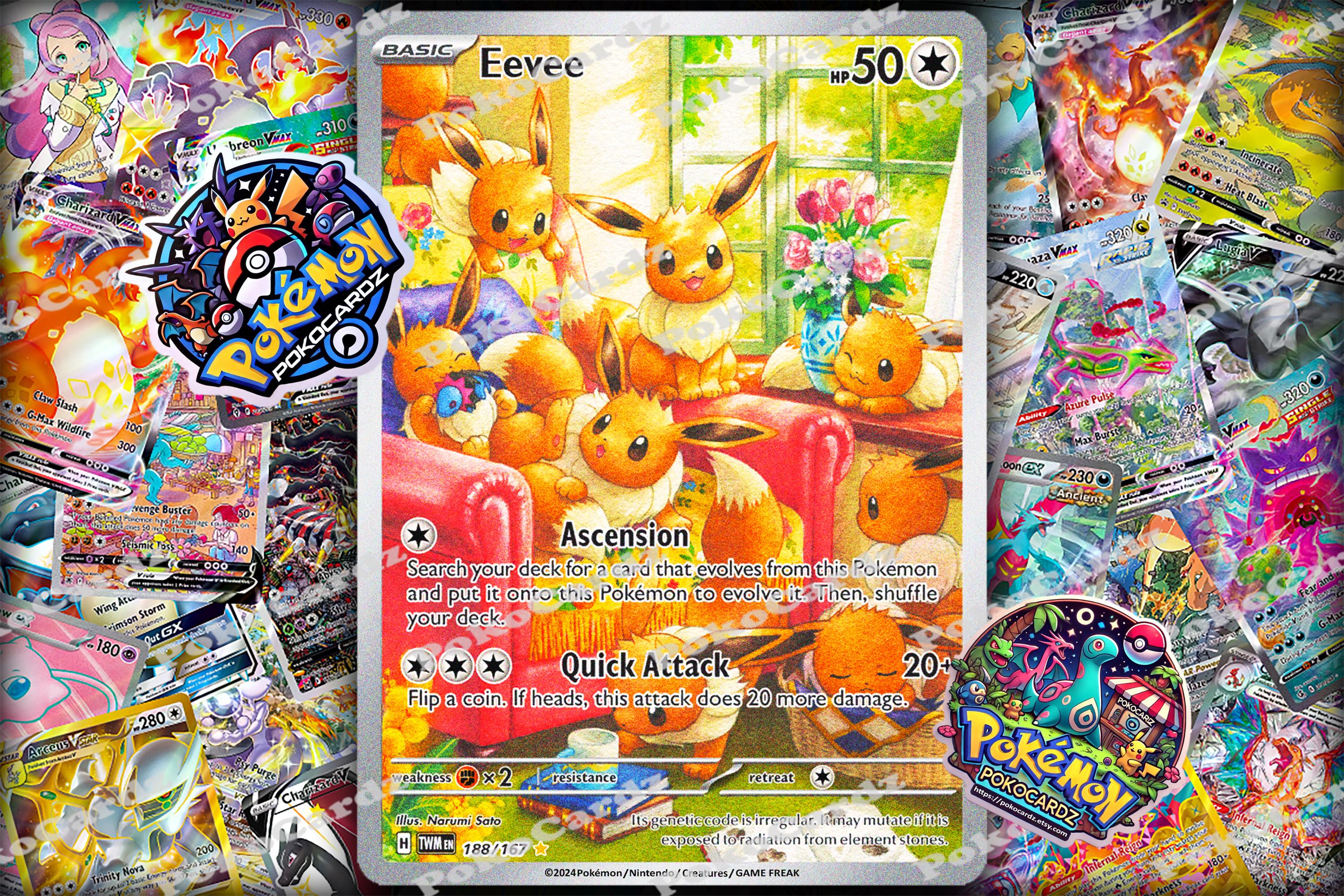 Eevee · Twilight Masquerade (TWM) #188 Proxy Card Full Holo - Etsy