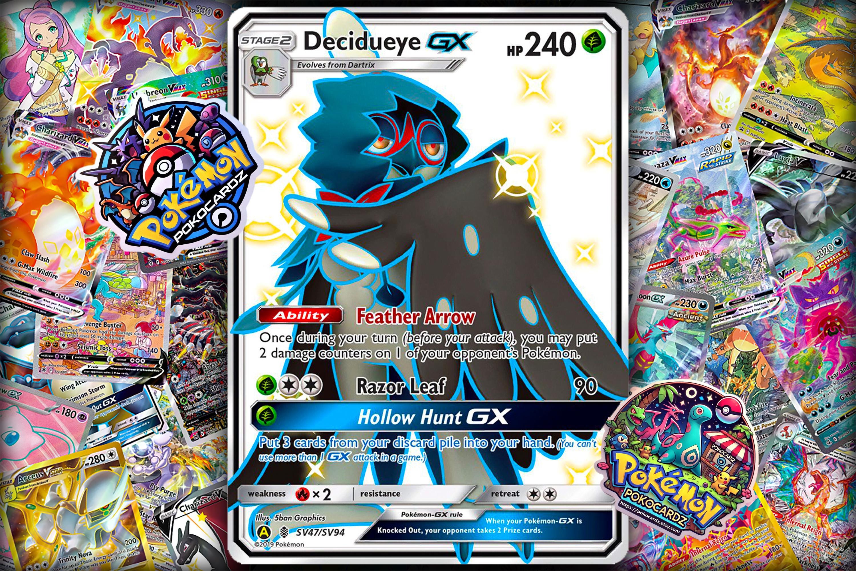 shiny decidueye pokemon card Decidueye-gx · Guardians Rising (GRI) #SV47 - Shiny Vault - Proxy Card