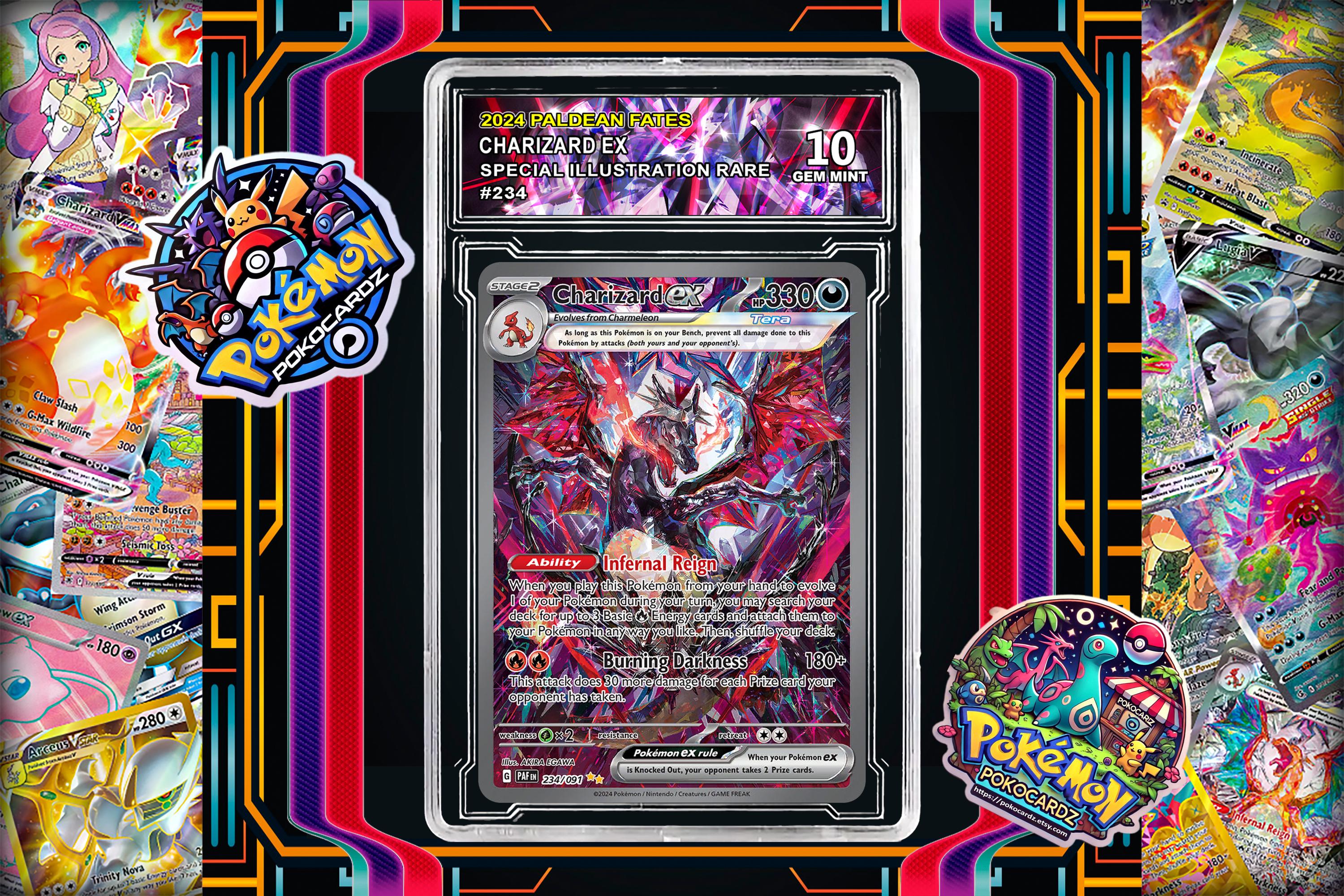 charizard pokemon card paldean fates EX Tin the official authentication and grading ensure this card remains a verified mainstay of your growing collection. Charizard EX 2024 Pokemon Paldean