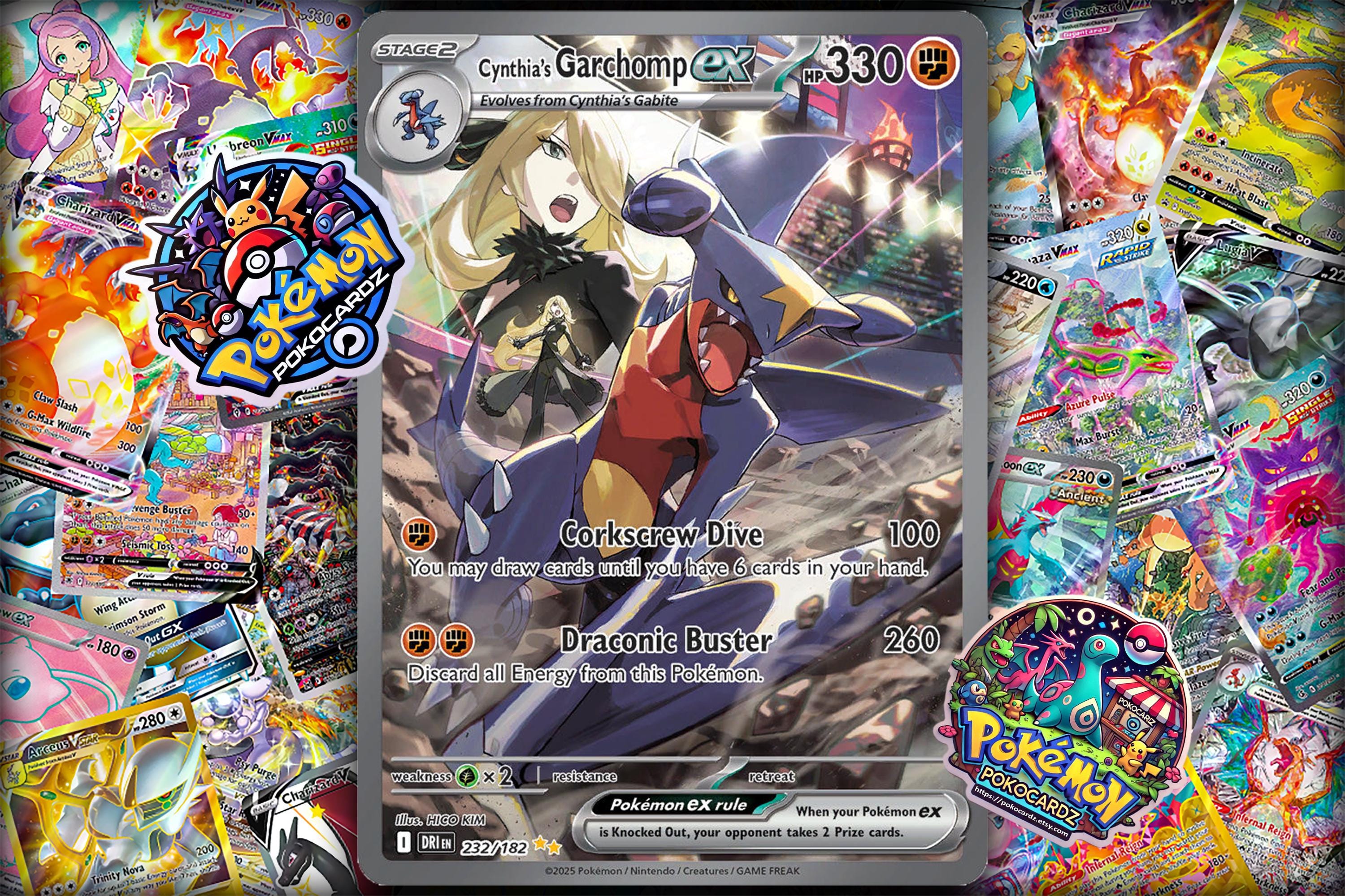 Cynthia's Garchomp Ex · Destined Rivals (DRI) #232 Proxy Card - Etsy