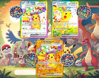 Pikachu ex · Surging Sparks · Lot de cartes de procuration