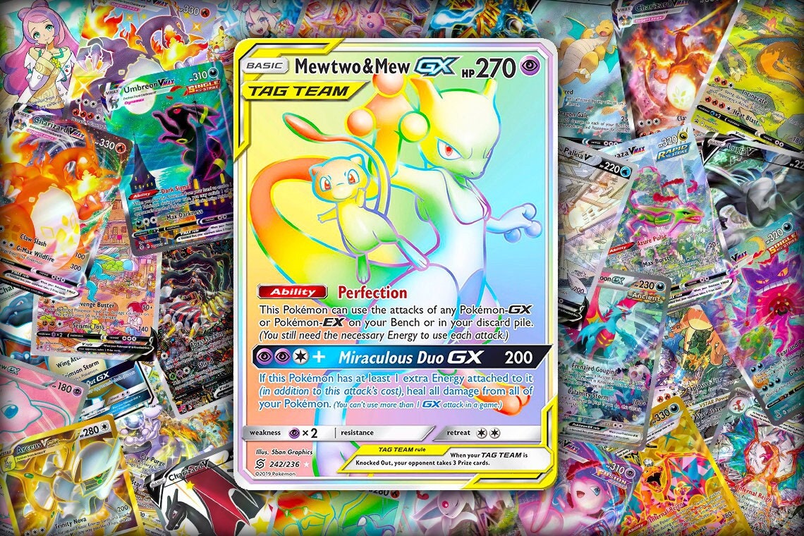 pokemon card mewtwo and mew gx Trading Game Sun Moon Unified Minds Single Card Ultra Rare 222 Basic Pokemon 2019 Pokemon Japanese Sun &