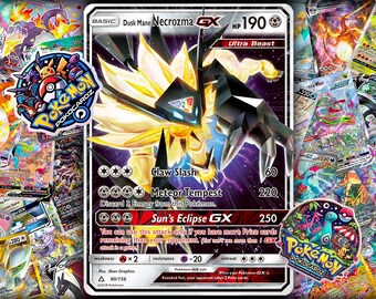 Necrozma GX Card Set, Dawn Wing, Dusk Mane, Ultra, Glossy Finish - Etsy
