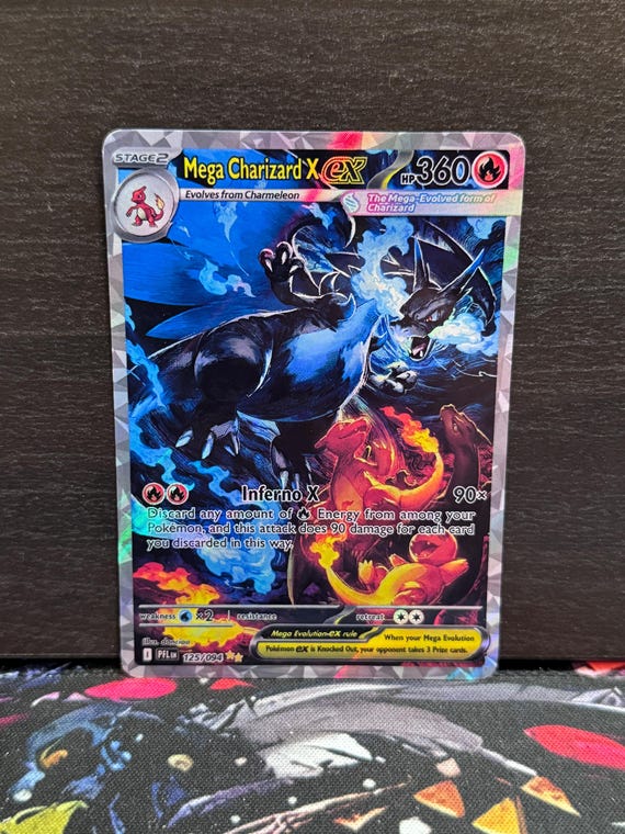Mega Charizard X Ex · Phantasmal Flames (PFL) #125 Custom Card - Etsy