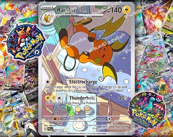 1999 1st Edition Raichu Holographic Shadowless Pokemon Proxy Card