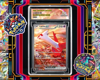 Latias ex · Surging Sparks (SSP) #239 Proxy Card + Grading Slab + Custom Label-(Full Holographic)