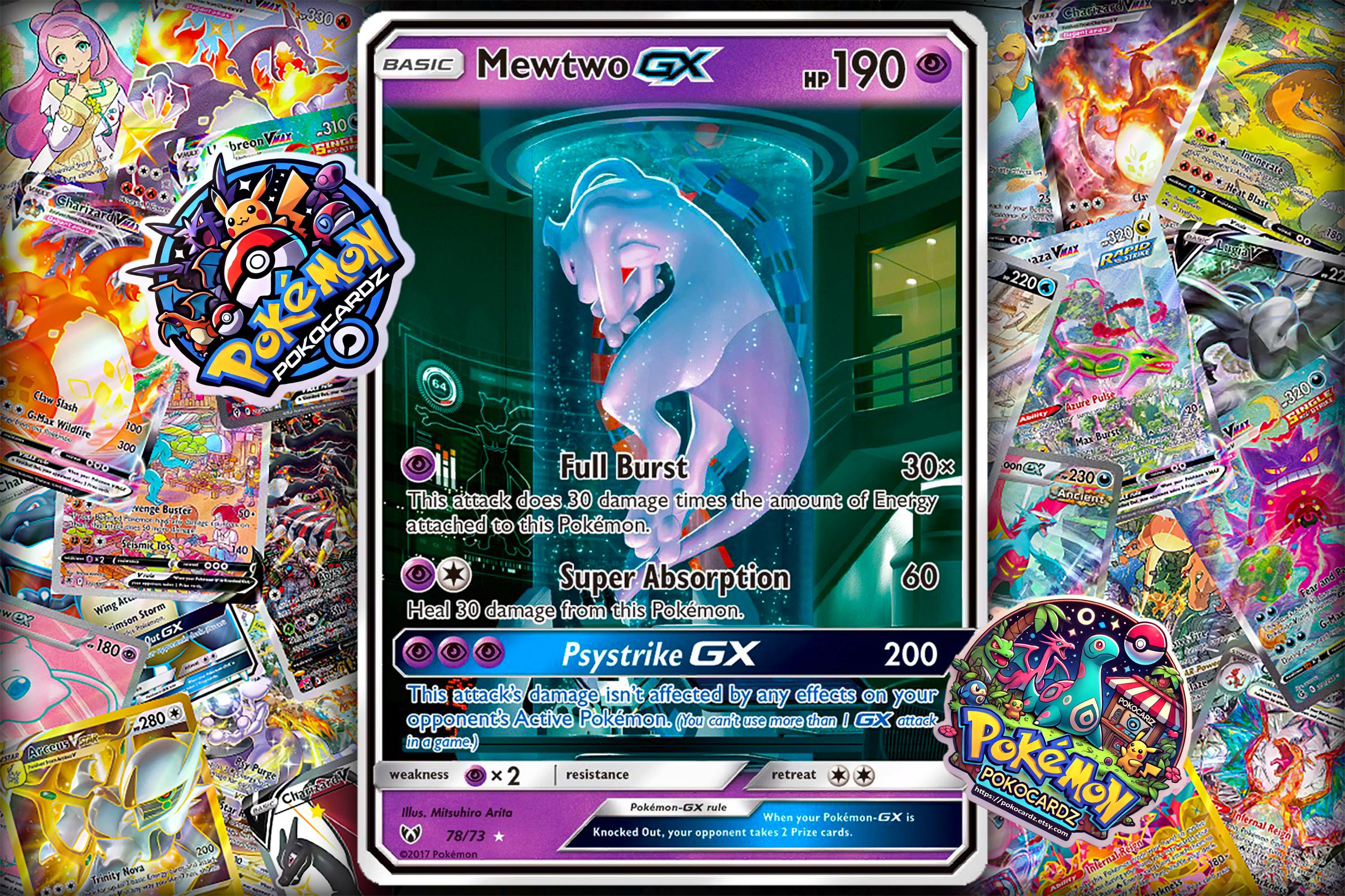 Mewtwo-gx Shining Legends (SLG) #78 Proxy Card - Etsy