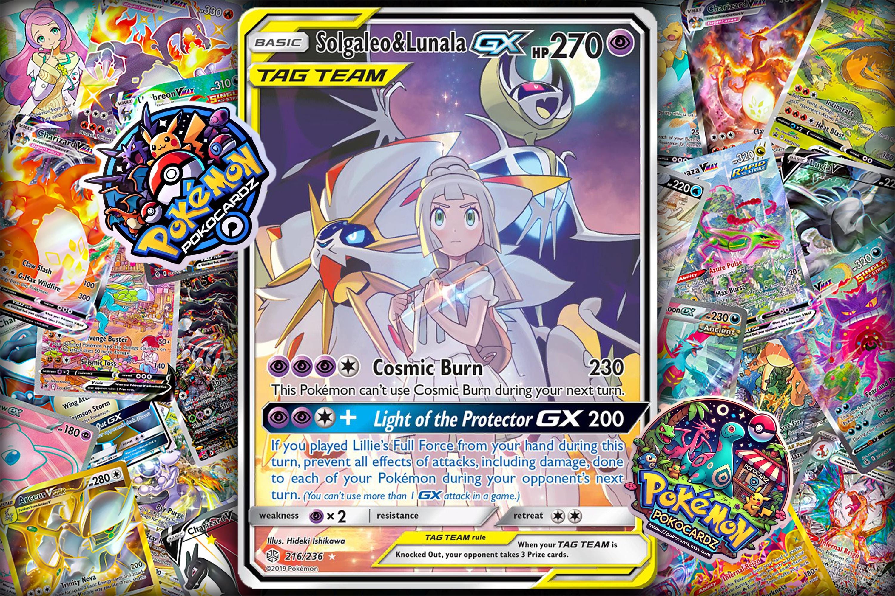 Solgaleo & Lunala-gx · Cosmic Eclipse (CEC) #216 Proxy Card +