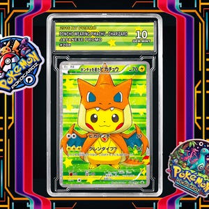 Poncho-wearing Pikachu - XY-P Promo 208 Proxy Card + Grading Slab + Custom Label-(Full Holographic)