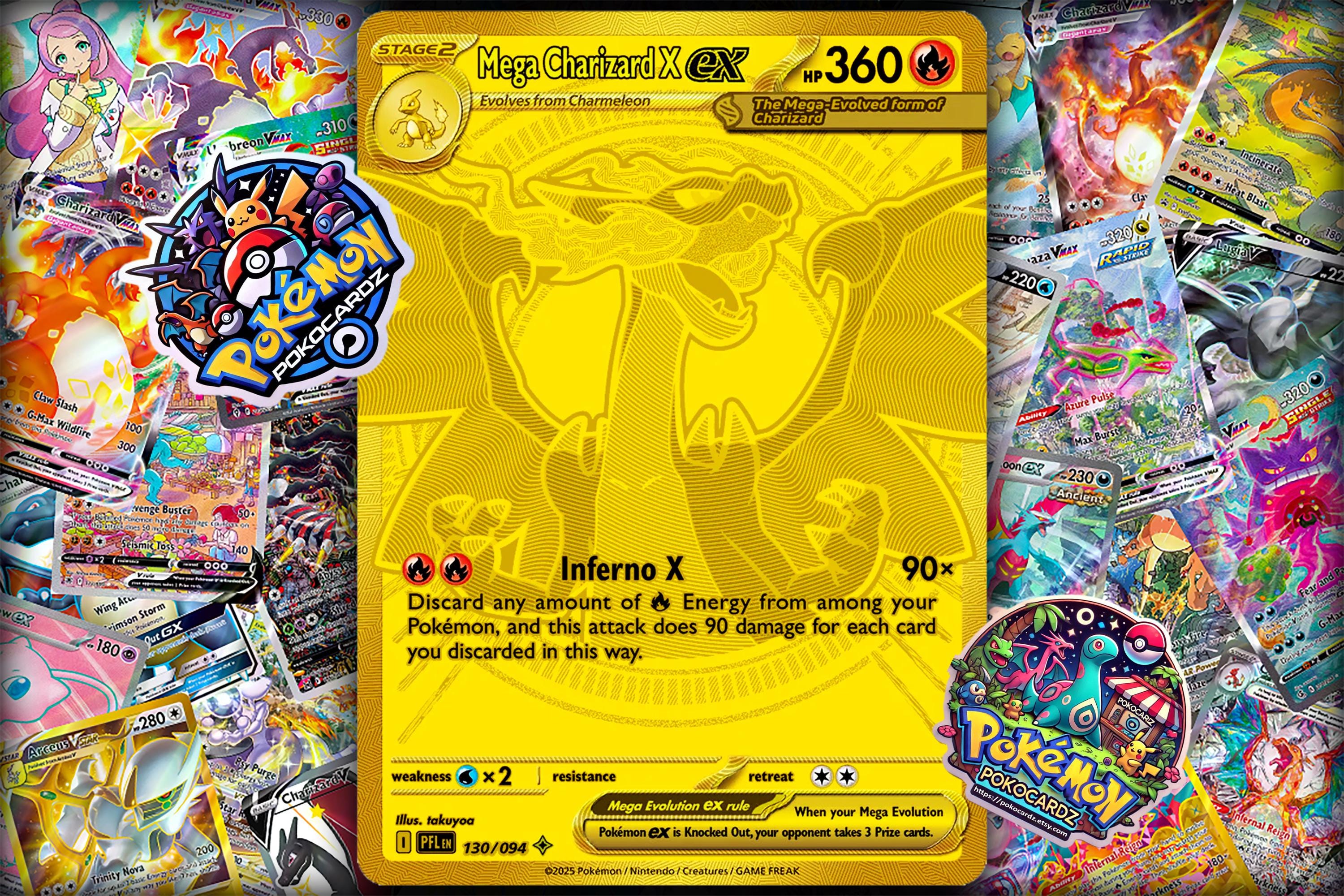 Charizard vmax card gold - Etsy 日本