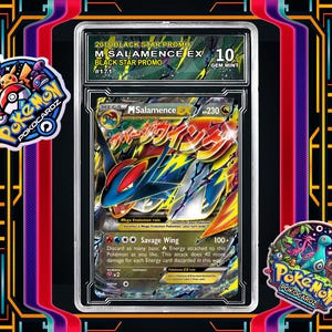 M Salamence-EX · XY Promos (XYP) #XY171 Carta proxy + lastra di valutazione + etichetta personalizzata (completamente olografica)