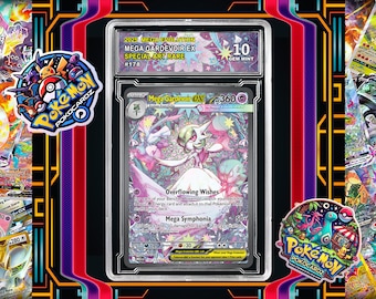Mega Gardevoir ex · Mega Evolution (MEG) #178 Proxy Card + Grading Slab + Custom Label-(Full Holographic)