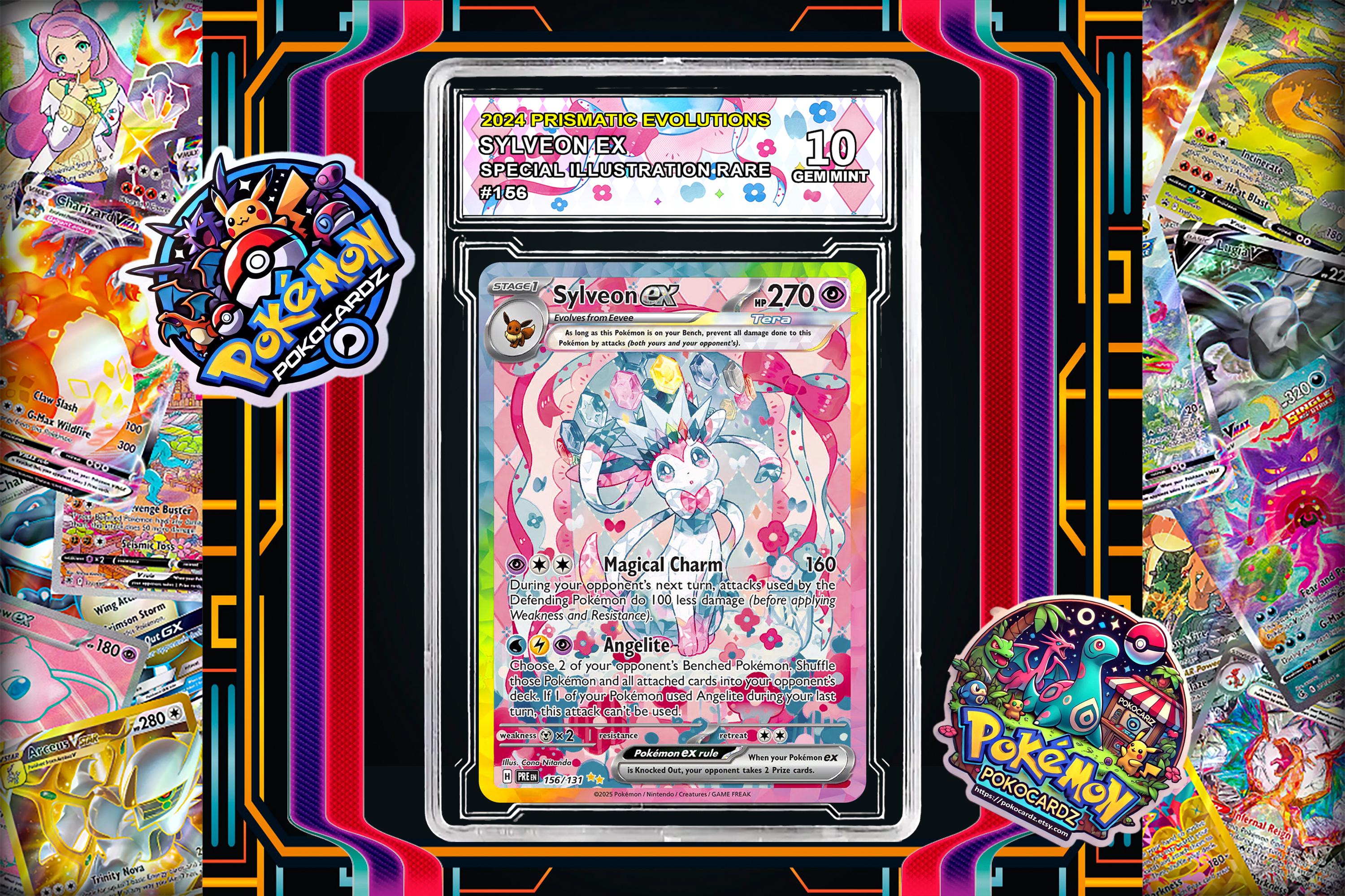 Sylveon Ex · Prismatic Evolutions (PRE) #156 Proxy Card + Grading