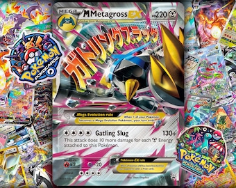 Steven's Shiny Mega Metagross Custom Full Art Pokmon Card - Etsy
