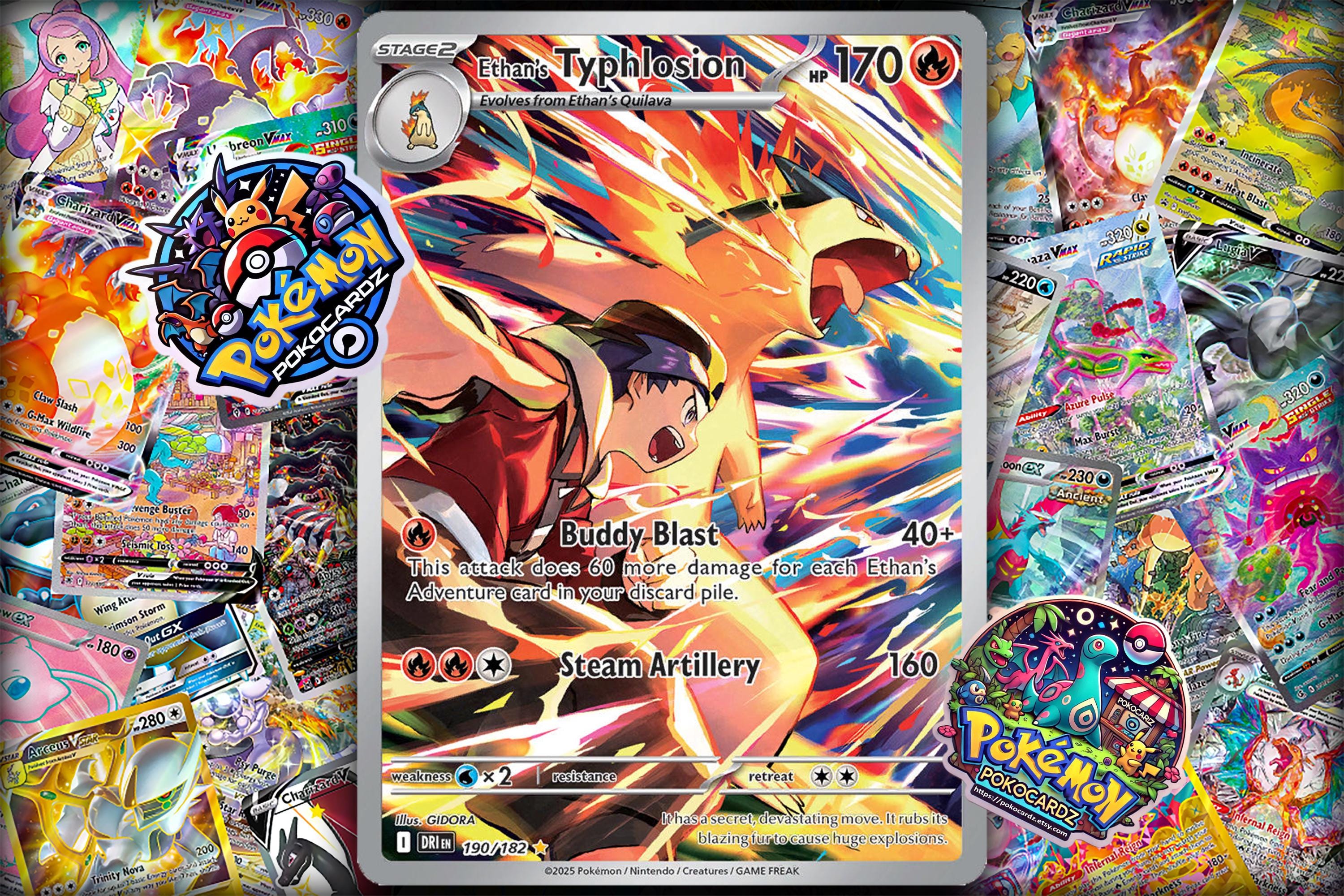 Ethan's Typhlosion  Destined Rivals (DRI) #190 Proxy Card - Etsy