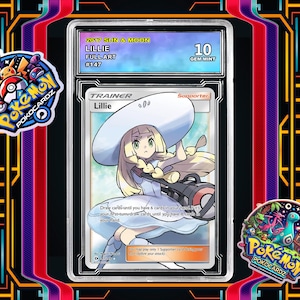 Lillie · Sun & Moon (SUM) #147 Proxy Card + Grading Slab + Custom Label-(Full Holographic)
