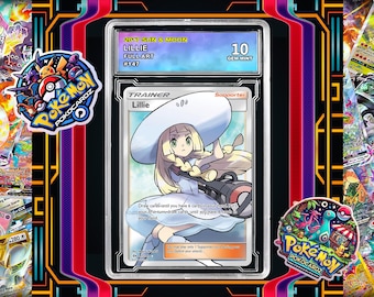 Lillie · Sun & Moon (SUM) #147 Proxy Card + Grading Slab + Custom Label-(Full Holographic)