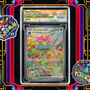 Venusaur ex · 151 (MEW) #198 Proxy Card + Grading Slab + Custom Label-(Full Holographic)