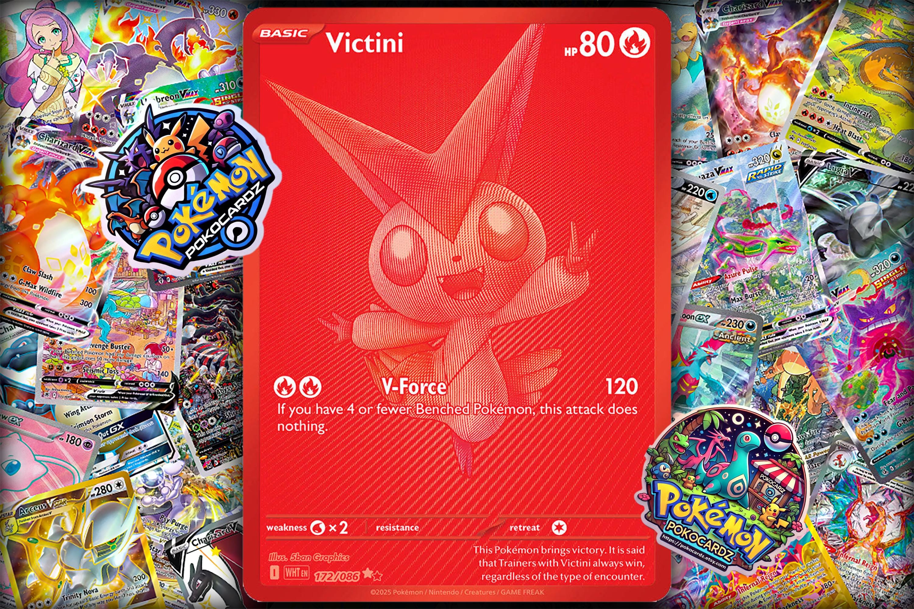 Victini  White Flare (WHT) #172 Proxy Card - Etsy