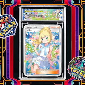 Lillie · Ultra Prism (UPR) #151 Proxy Card + Grading Slab + Custom Label-(Full Holographic)