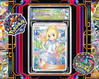 Lillie · Tarjeta de representación Ultra Prism (UPR) n.° 151 + placa de clasificación + etiqueta personalizada (holográfica completa)