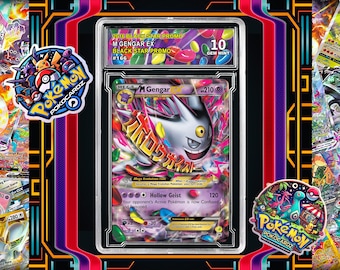 M Gengar-EX · XY Promos (XYP) #XY166 Proxy Card + Grading Slab + Custom Label-(Full Holographic)