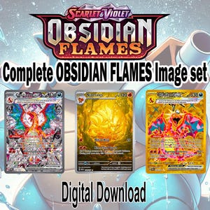 Conjunto completo de imágenes de Llamas de obsidiana. Descarga digital