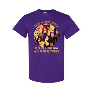 Naughty Witch Halloween Cotton T-Shirt, Sexy Party Tee image 8