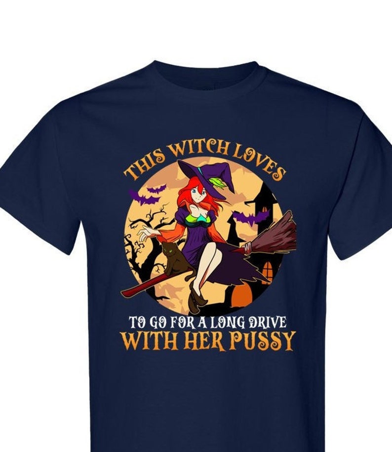 Naughty Witch Halloween Cotton T-Shirt, Sexy Party Tee image 7