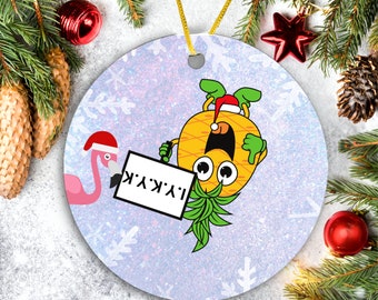 Funny Swinger Themed Christmas ornament, Swinger Play Party Yankee Swap gift, Upside down Pineapple Xmas decor, Kinky Sexy Gift for Hotwife