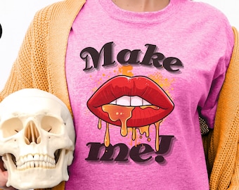 Make me Unisex Heavy Cotton T-Shirt, Christmas gift for Brat, Stocking stuffer gift for bratty submissive, Girl power, Power exchange tee