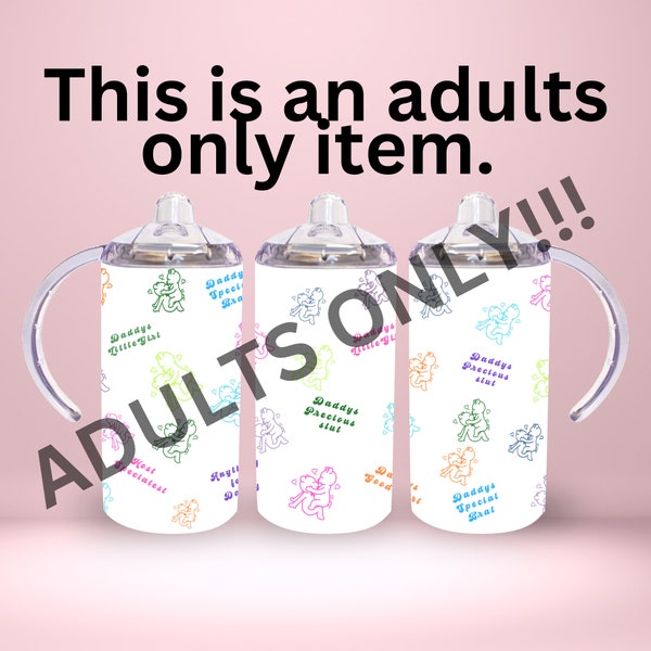 Adult Baby Sippy Cup, Customizable Littles Bottle, Kinky Tumbler for adults, Aftercare Gift for Submissive, Teddy Bears having sex age play