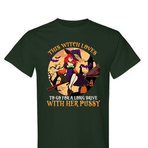 Naughty Witch Halloween Cotton T-Shirt, Sexy Party Tee image 6