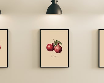 Digitaler Kunstdruck | Granatapfel Fruit Prints | Leben Liebe Verlust | Künstlerisch | Mehrere Druckformate und -größen | Wandkunst für Wohnzimmer | Dekor