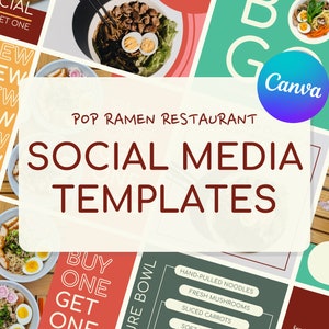 Trendy Social Media Template Bundle for Restaurants | Canva Templates for Instagram Story & Posts | Restaurant Marketing Templates