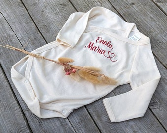 personalisierter Baby Body - bestickt mit Namen oder Text