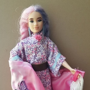 One of a kind petite Fancy Shawl Dancer Doll pink and purple