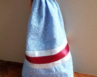 Light blue Ribbon Skirt for 11.5 inch doll (skirt only)