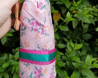 Pink Flower Ribbon Skirt for 11.5 inch doll (skirt only)