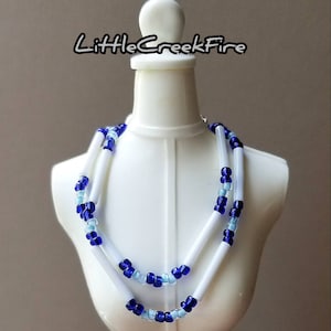 Double strand blue necklace for 11.5 doll