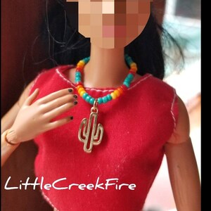 Cactus necklace for 11.5 doll