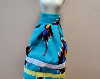 Tribal Turquoise Skirt for 11.5 inch doll (skirt only)