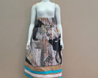 Brown animal print Ribbon Skirt for 11.5 inch doll (skirt only)