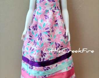 Cute white Flowers Ribbon Skirt for 11.5 inch doll (skirt only, long or short)