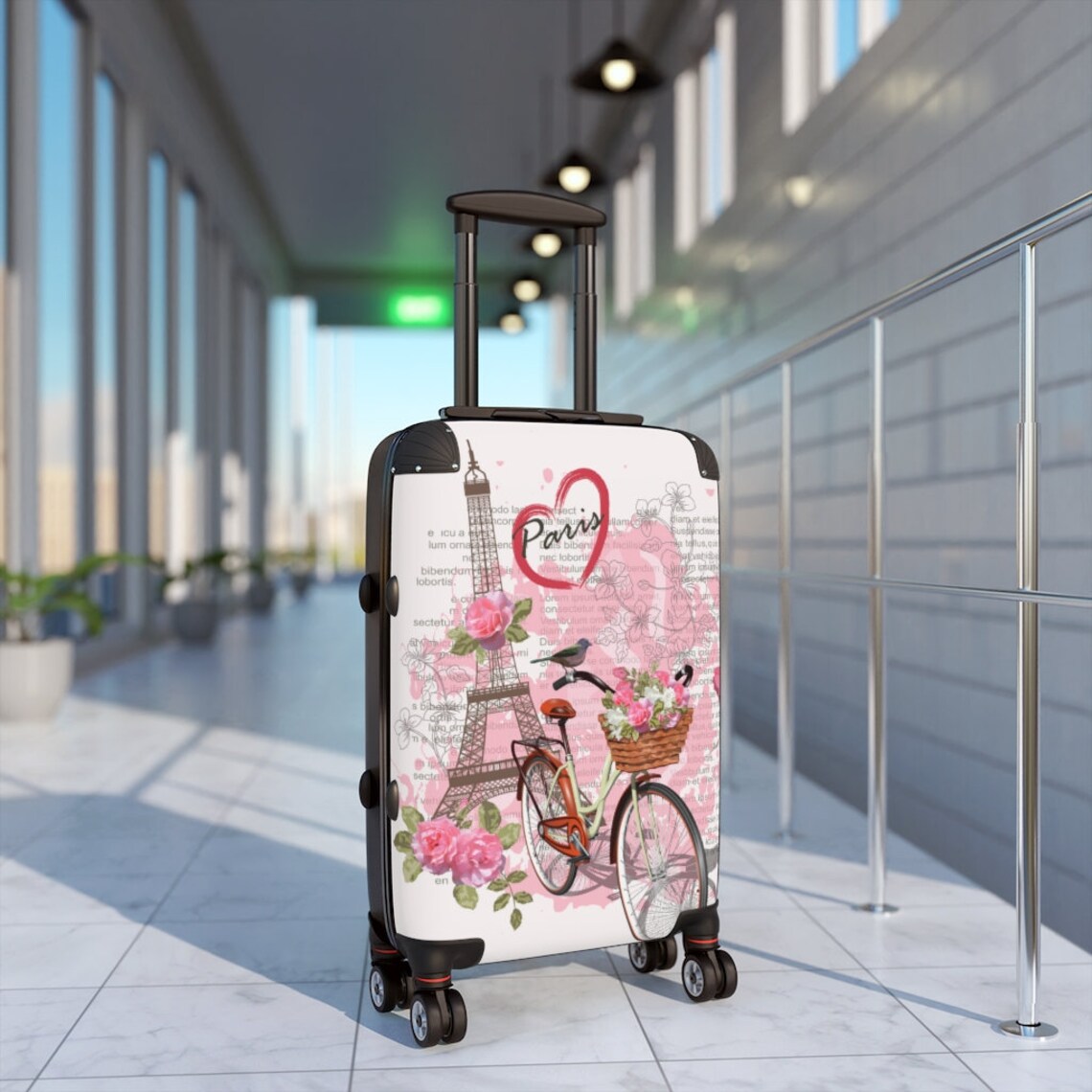 PARIS Lovers Suitcase Travel Bag I Carry on Suitcase I Custom Etsy