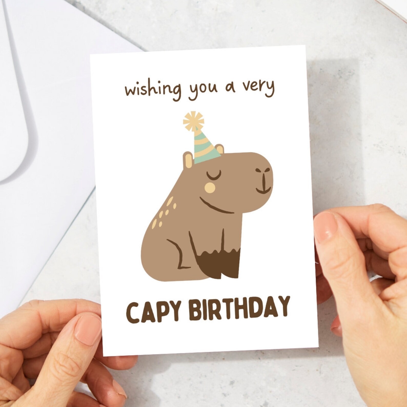 Printable Capybara Happy Birthday Card | Digital Birthday Card ...