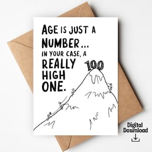L'âge n'est qu'un nombre carte d'anniversaire | Carte Vieillir | Carte d'anniversaire drôle | Carte de voeux plus ancienne | Mari plus âgé | Carte d'anniversaire impertinente |
