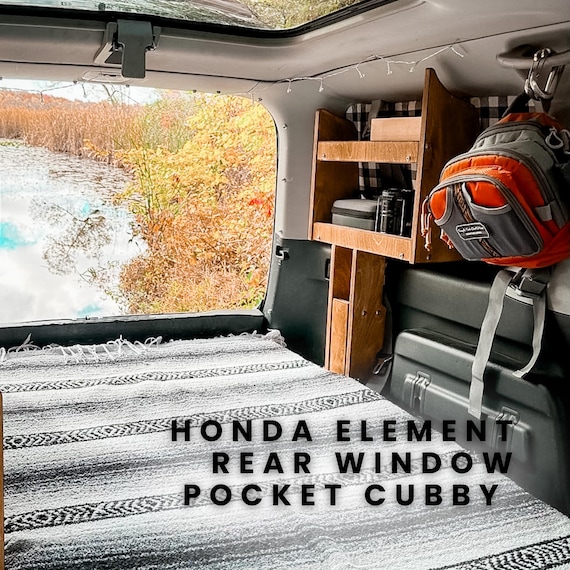 Honda Element Window Pocket Cubby, Element Camper Shelves, Element Camping, Van Living, Car Organizer | E-life Campers