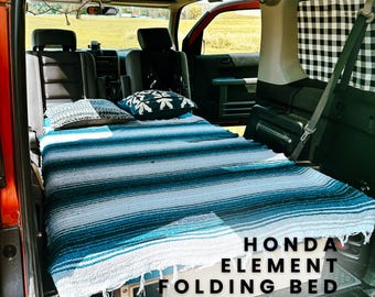 Element Camper Folding Bed, Honda Element Bench, Opt Swing Out Tables | Elife Campers