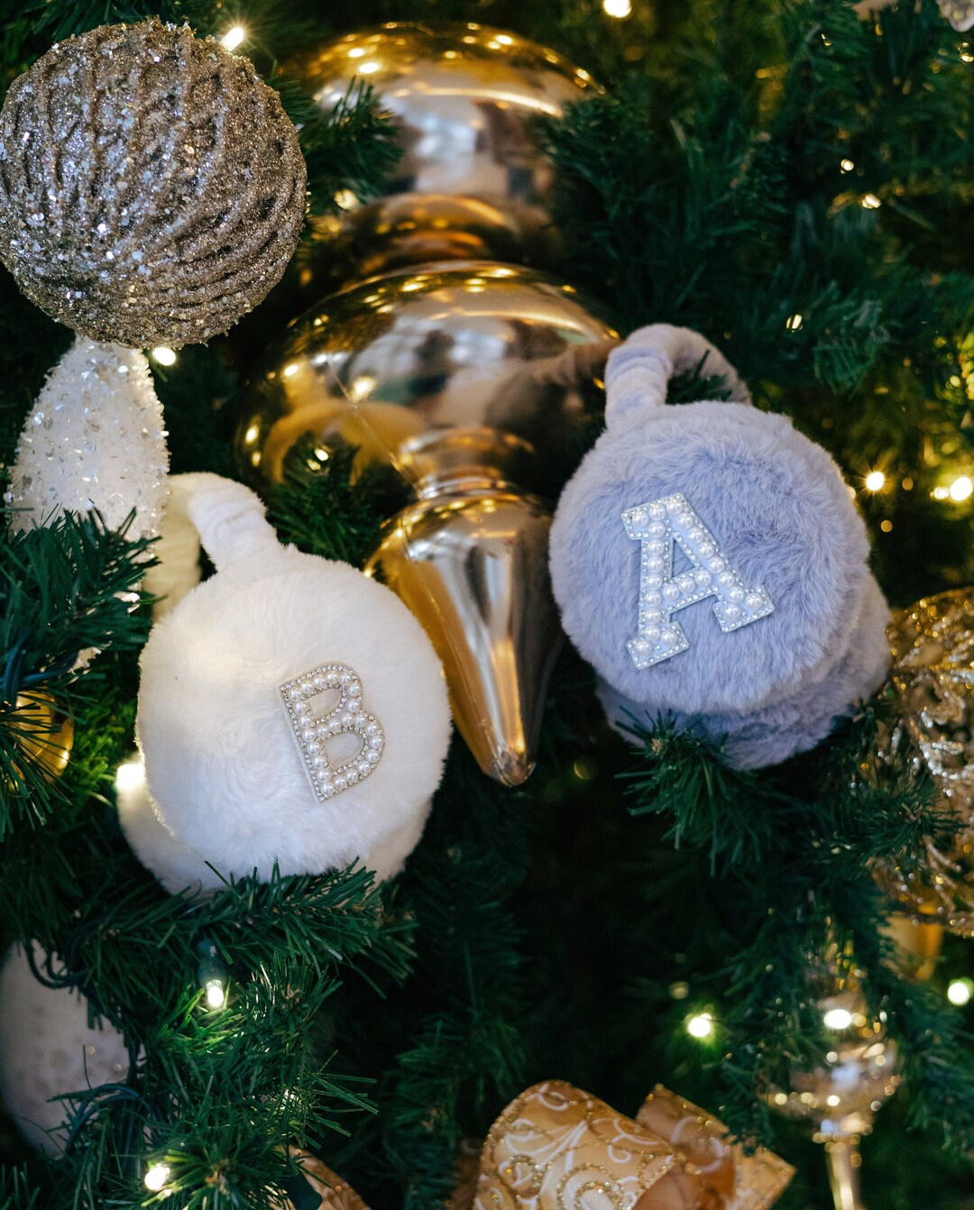 Bride Earmuffs Fluffy Ear Muffs Women Personalized Earmuffs Bridesmaids